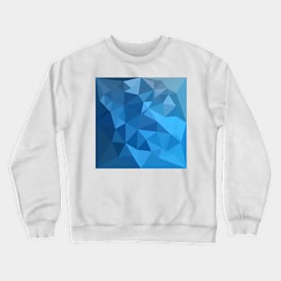 Cornflower Blue Abstract Low Polygon Background Crewneck Sweatshirt